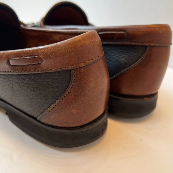 Allen‎ Edmonds Nashua Tassel Kiltie Leather Loafers Black Brown Shoes Mens 9.5 D